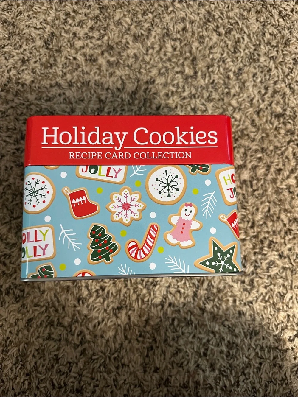 Holiday Cookies Recipe Card Collection - Red & Light Blue